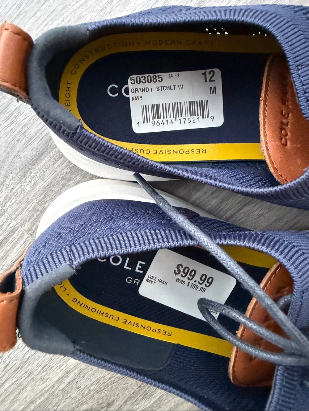 Cole Haan OriginalGrand Stitchlite Wingtip Oxford Navy Blue Lace Mens 12M